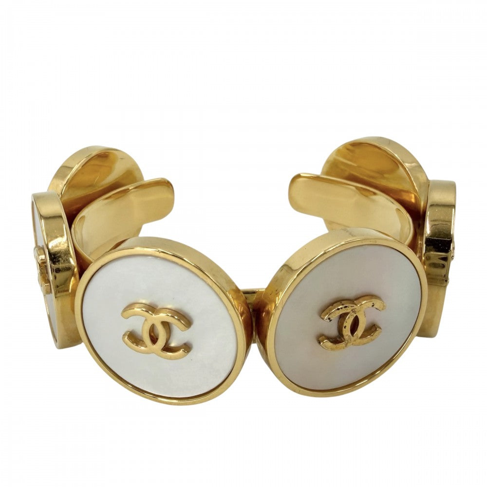 CHANEL シャネル バングル ココマーク アクセサリー ヴィンテージ GP 97P ゴールド ホワイト 白 レディース 約94.3g 1997年【中古品】