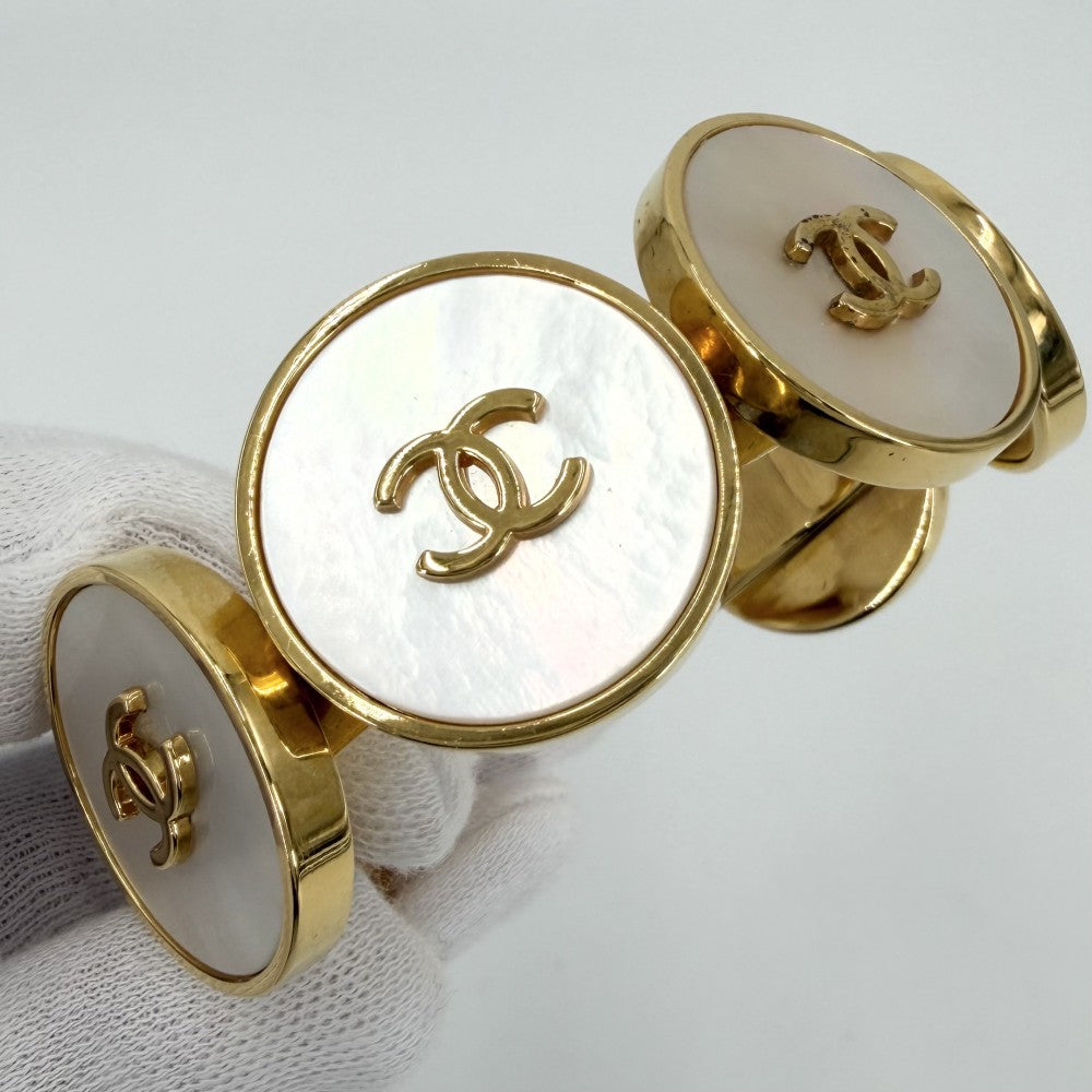 CHANEL シャネル バングル ココマーク アクセサリー ヴィンテージ GP 97P ゴールド ホワイト 白 レディース 約94.3g 1997年【中古品】