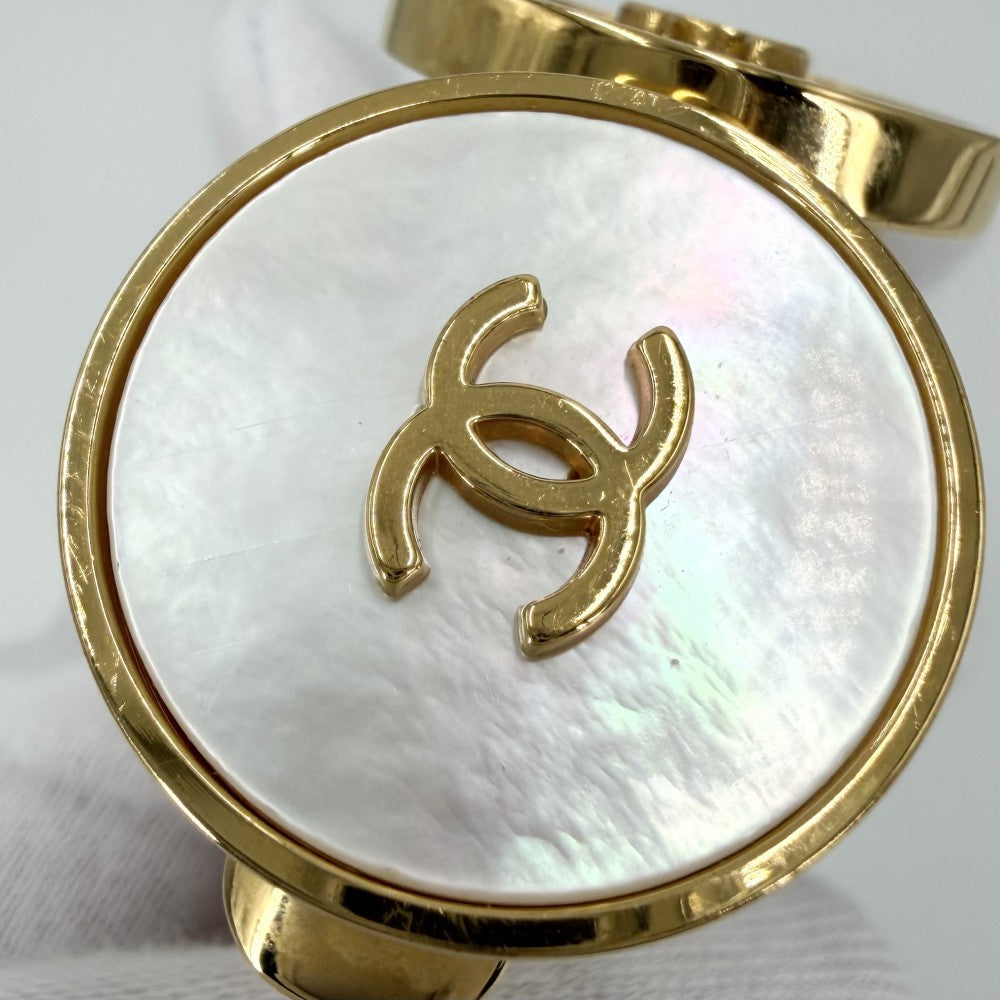 CHANEL シャネル バングル ココマーク アクセサリー ヴィンテージ GP 97P ゴールド ホワイト 白 レディース 約94.3g 1997年【中古品】
