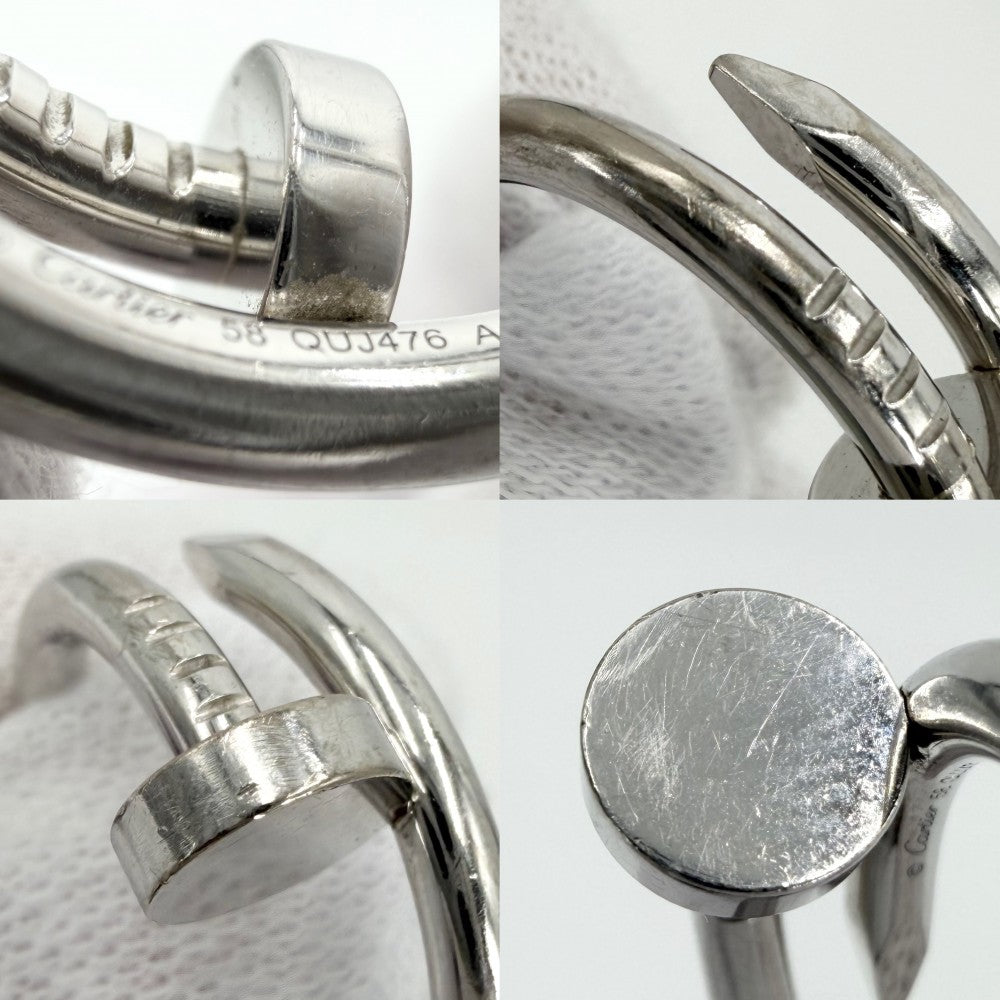 CARTIER カルティエ 指輪 ジュストアンクル アクセサリー ジュエリー 18金WG Au750 釘 58サイズ K18ホワイトゴールド 約15.5号 レディース 約8.4g【中古品】