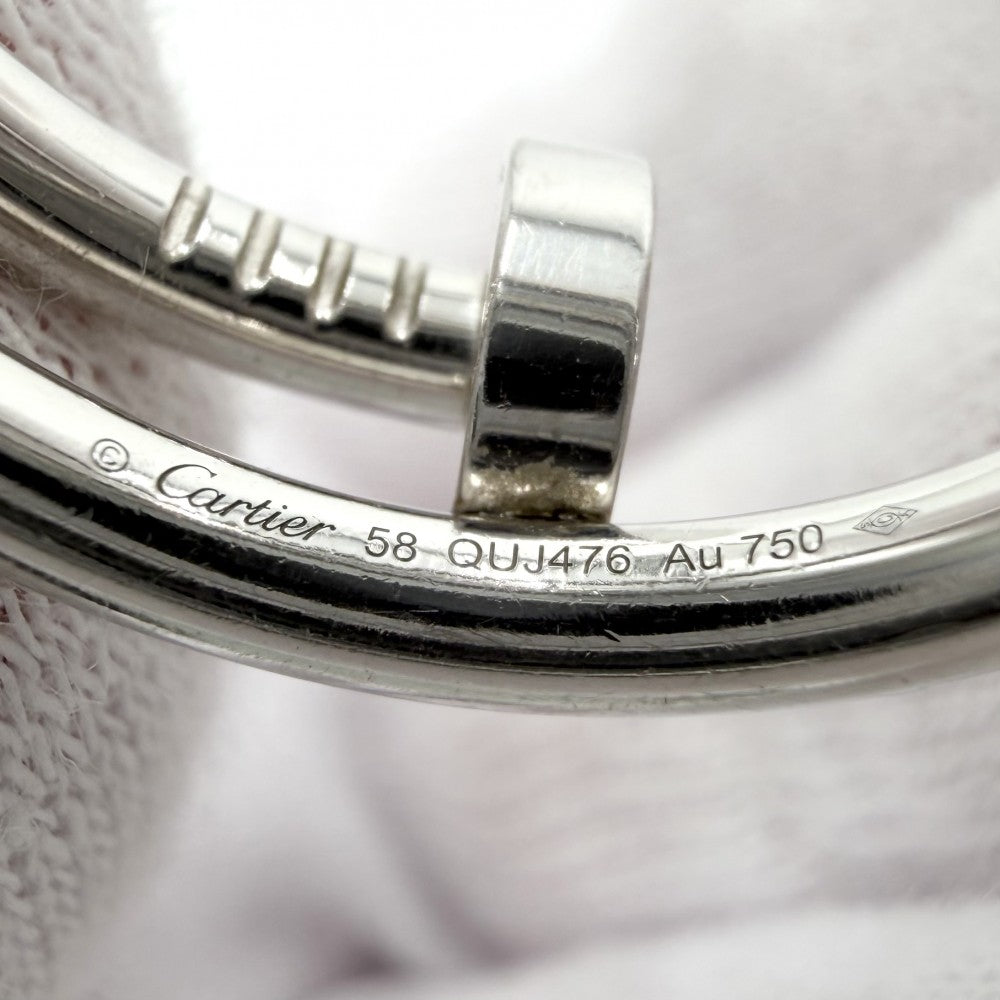 CARTIER カルティエ 指輪 ジュストアンクル アクセサリー ジュエリー 18金WG Au750 釘 58サイズ K18ホワイトゴールド 約15.5号 レディース 約8.4g【中古品】