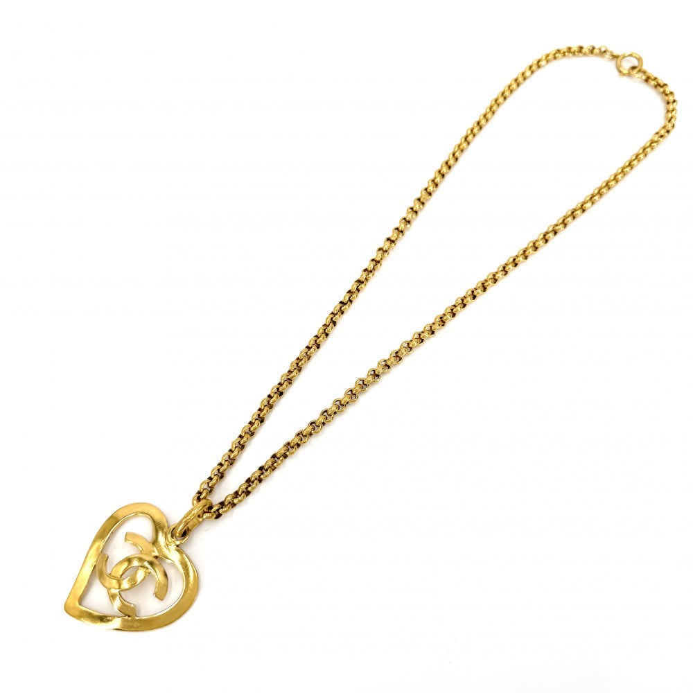 CHANEL シャネル ネックレス ココマーク ハート アクセサリー ヴィンテージ　 チェーン GP ゴールド レディース 約50.0g 1995年【中古品】
