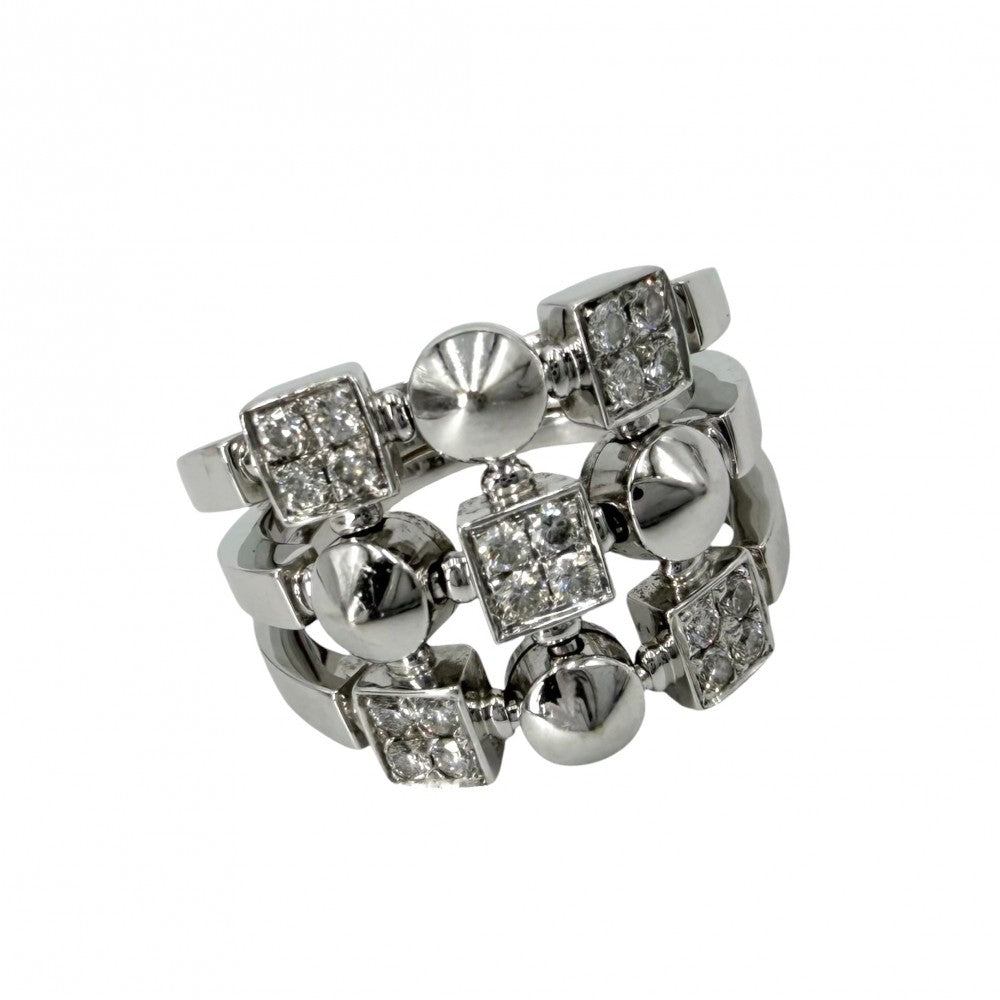 BVLGARI ブルガリ 指輪 リング ルチア ジュエリー アクセサリー Au750 18金WG K18ホワイトゴールド ダイヤモンド 約14.5号 レディース 約13.1g【中古品】