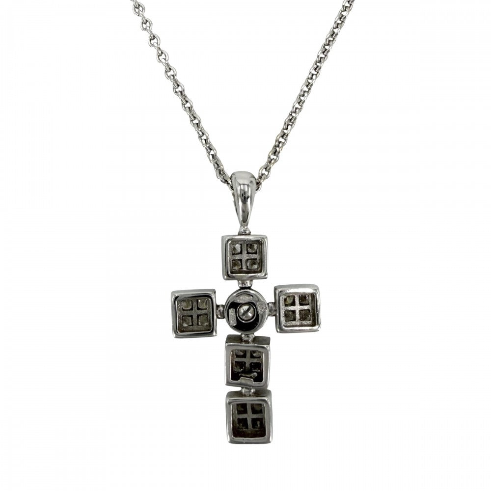 BVLGARI ブルガリ ネックレス ルチア ラテンクロス ペンダント アクセサリー Au750 18金WG K18ホワイトゴールド メンズ 約12.1g【中古品】