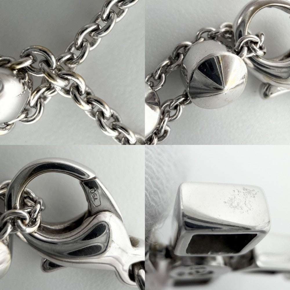 BVLGARI ブルガリ ネックレス ルチア ラテンクロス ペンダント アクセサリー Au750 18金WG K18ホワイトゴールド メンズ 約12.1g【中古品】