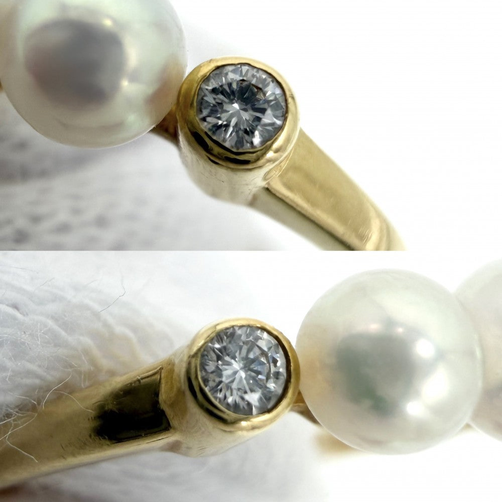 MIKIMOTO ミキモト 指輪 ジュエリー アクセサリー 18金YG Au750 真珠 K18イエローゴールド パール0.4mm～0.5mm 約10.5号 レディース 約2.1g【中古品】