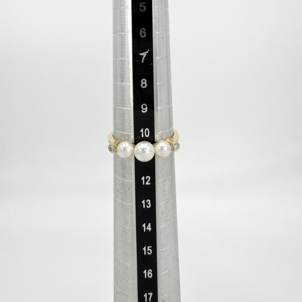 MIKIMOTO ミキモト 指輪 ジュエリー アクセサリー 18金YG Au750 真珠 K18イエローゴールド パール0.4mm～0.5mm 約10.5号 レディース 約2.1g【中古品】