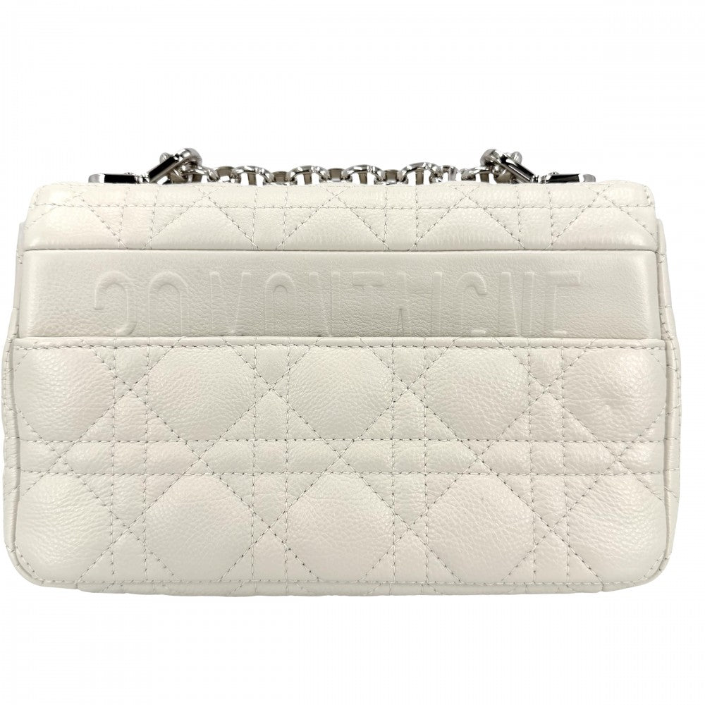 Dior ディオール ショルダーバッグ カナージュ Dior Caro バッグ スモール カロ チェーン レザー かばん 鞄 レザー ホワイト 白 シルバー金具 レディース【中古品】