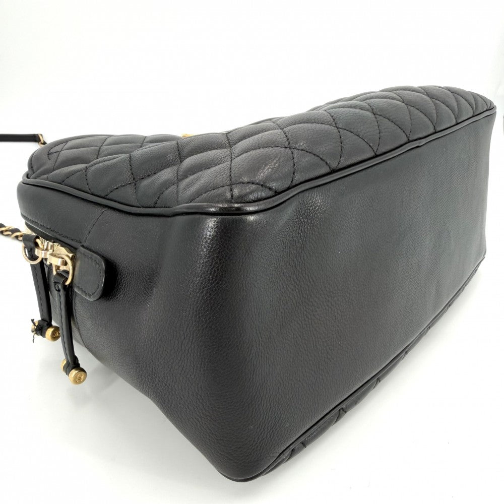 CHANEL シャネル 2WAY マトラッセ バニティバッグ チェーンショルダーバッグ ハンドバッグ レザー ブラック 黒 ゴールド金具 レディース【中古品】