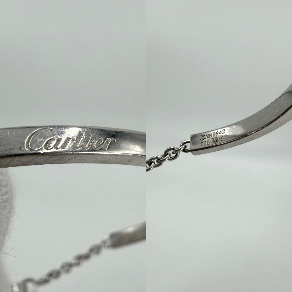 CARTIER カルティエ ブレスレット モナムール ハートモチーフ アクセサリー ジュエリー Au750 18金WG K18ホワイトゴールド ダイヤモンド レディース 約15.1g【中古品】