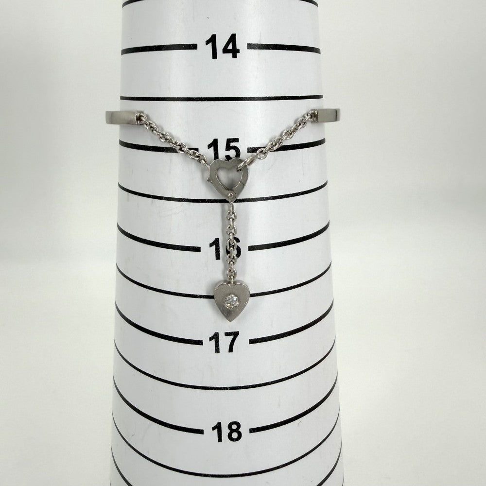 CARTIER カルティエ ブレスレット モナムール ハートモチーフ アクセサリー ジュエリー Au750 18金WG K18ホワイトゴールド ダイヤモンド レディース 約15.1g【中古品】