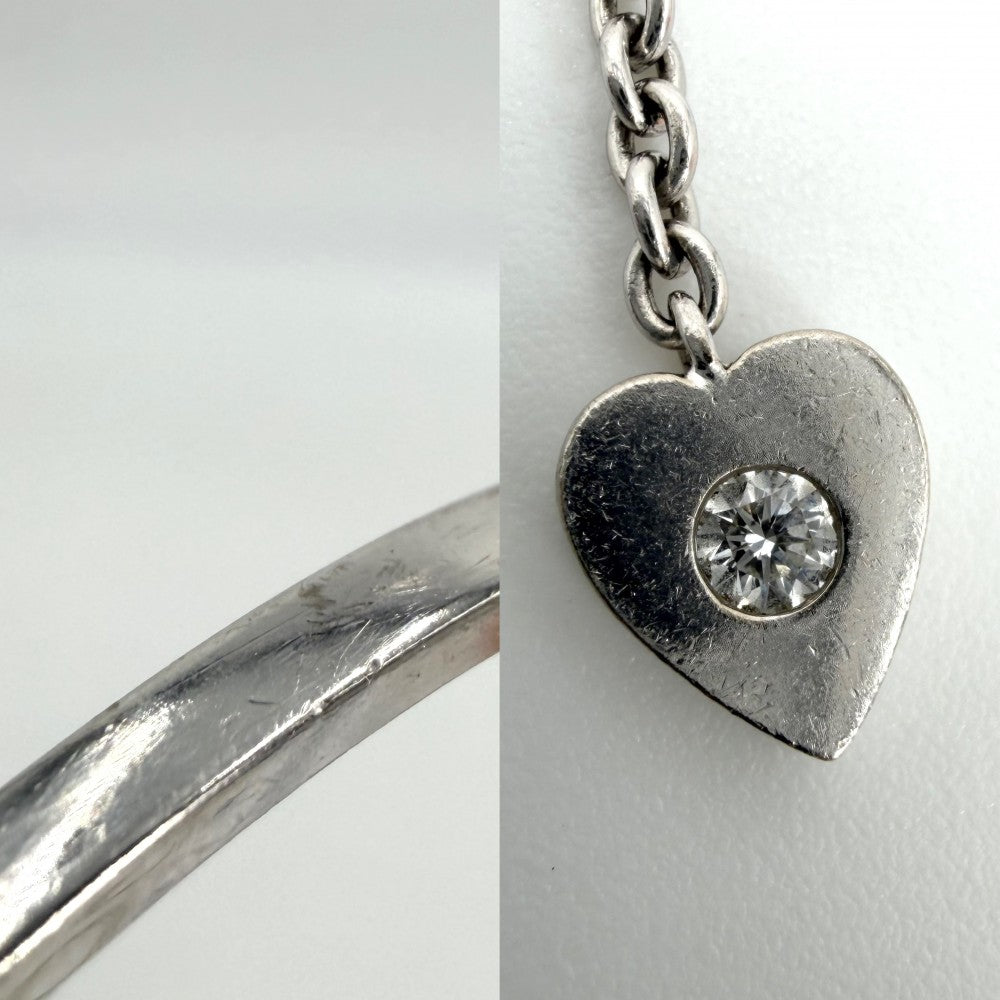 CARTIER カルティエ ブレスレット モナムール ハートモチーフ アクセサリー ジュエリー Au750 18金WG K18ホワイトゴールド ダイヤモンド レディース 約15.1g【中古品】
