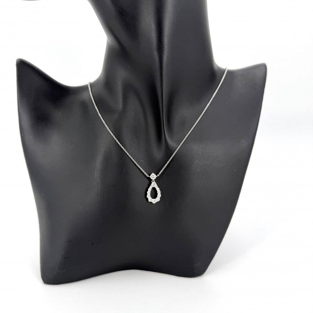 HARRY WINSTON ハリーウィンストン ネックレス ループ・ペンダント ミディアム ジュエリー アクセサリー Pt950プラチナ ダイヤモンド レディース 約4.5g【中古品】