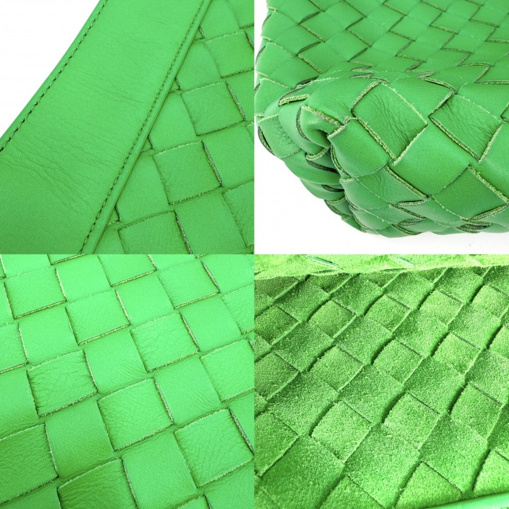 BOTTEGAVENETA ボッテガヴェネタ トートバッグ イントレチャート ハンドバッグ レザー グリーン 緑 シルバー金具 ユニセックス【中古品】