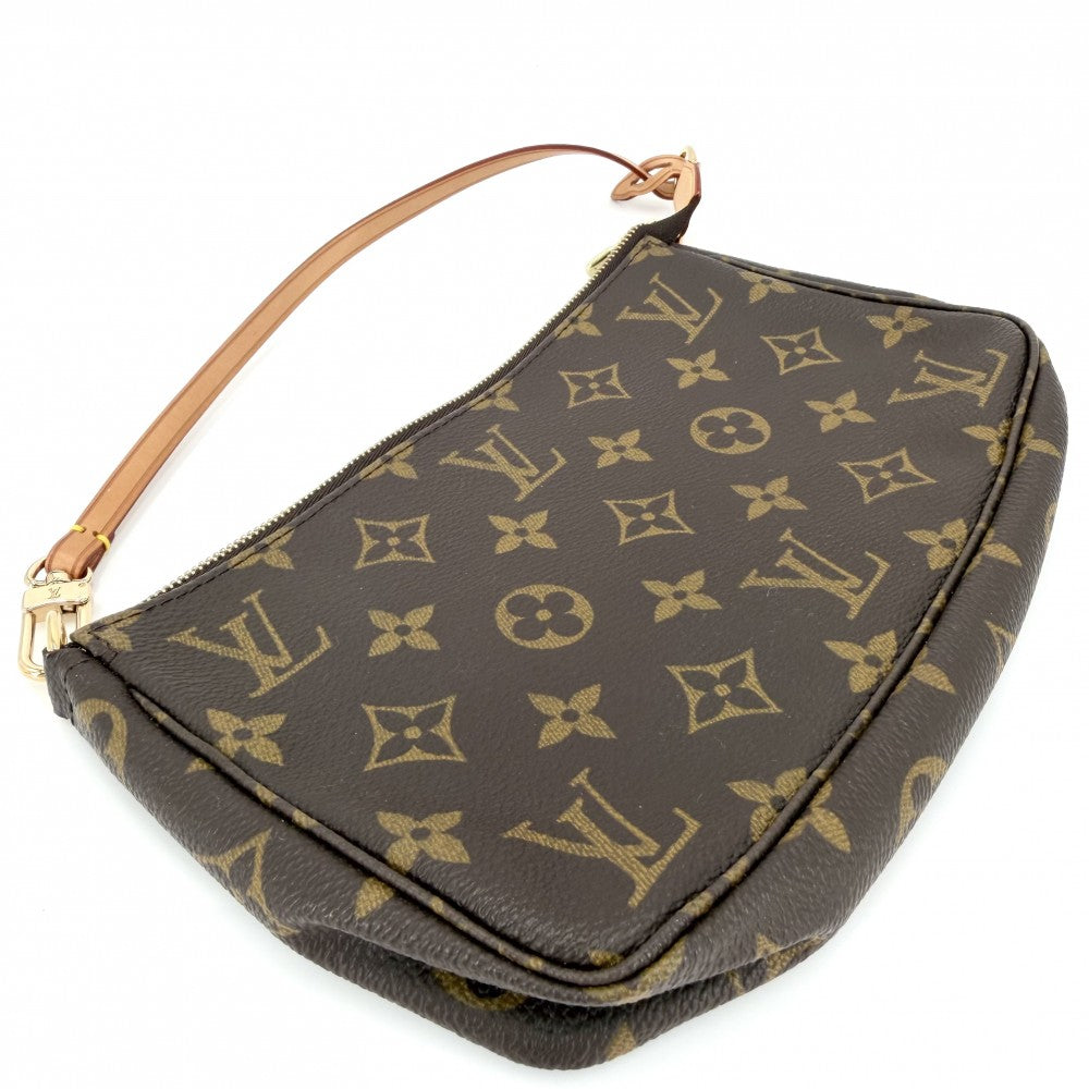 LOUIS VUITTON ルイヴィトン ハンドバッグ ポシェット アクセソワール アクセサリーポーチ M51980 モノグラムキャンバス ブラウン 茶 ゴールド金具 レディース【中古品】