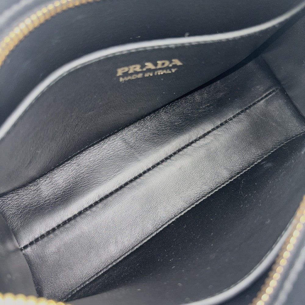 PRADA プラダ ショルダーバッグ エスプラナード バイカラー 1BH043 レザー カーキ ブラック 黒 ゴールド金具 レディース【中古品】