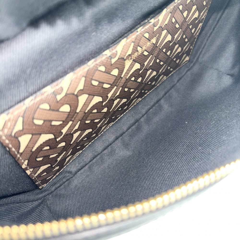 BURBERRY バーバリー ウエストバッグ TBモノグラム ミディアムモノグラムストライプ クロスボディバッグ メンズ レディース PVCコーティングキャンバス レザー ブラウン 茶 ブラック 黒 ゴールド金具 ユニセックス【中古品】