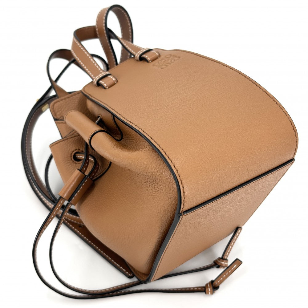 LOEWE ロエベ 2WAY ハンモック ミニ ショルダーバッグ ハンドバッグ カーフ ブラウン 茶 ゴールド金具 レディース【中古品】
