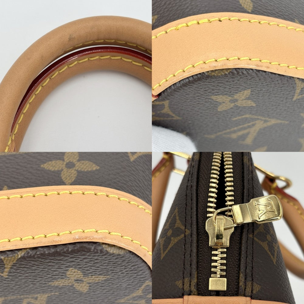 LOUIS VUITTON ルイヴィトン 2WAY モノグラム ナノ・アルマ ハンドバッグ ショルダーバッグ 小さめ ミニバッグ M82717 ブラウン 茶 ゴールド金具 レディース【中古品】