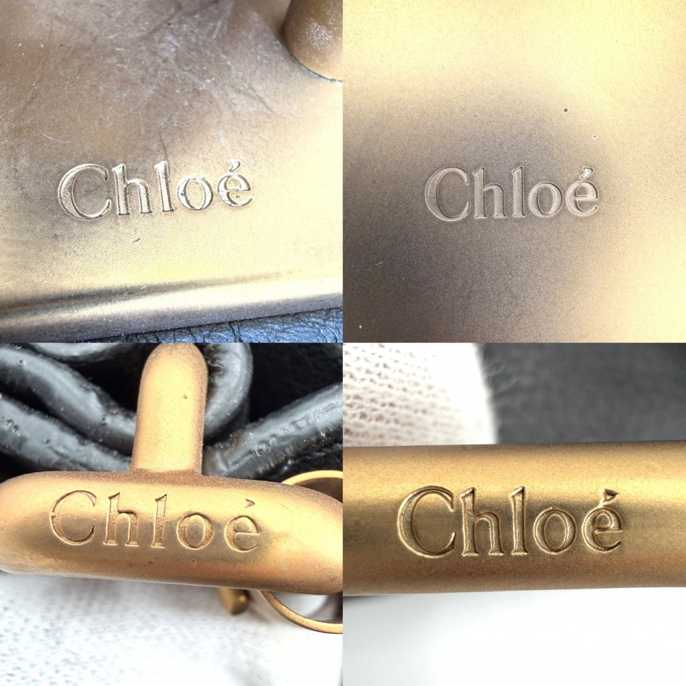 Chloe クロエ ハンドバッグ パディントン レザー ブラック 黒 ゴールド×シルバー金具 レディース【中古品】