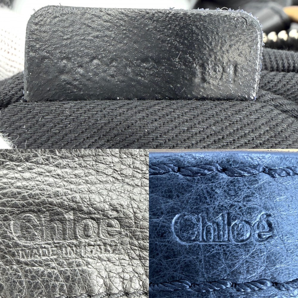 Chloe クロエ ハンドバッグ パディントン レザー ブラック 黒 ゴールド×シルバー金具 レディース【中古品】