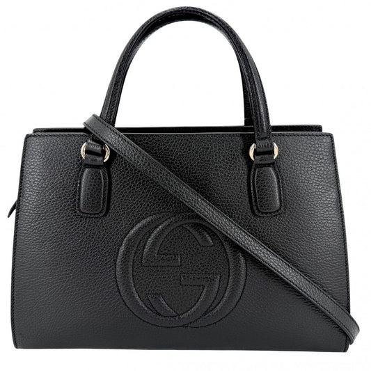 GUCCI グッチ 2WAY ハンドバッグ ショルダーバッグ ソーホー インターロッキングG 431571 レザー ブラック 黒 ゴールド金具 レディース【中古品】