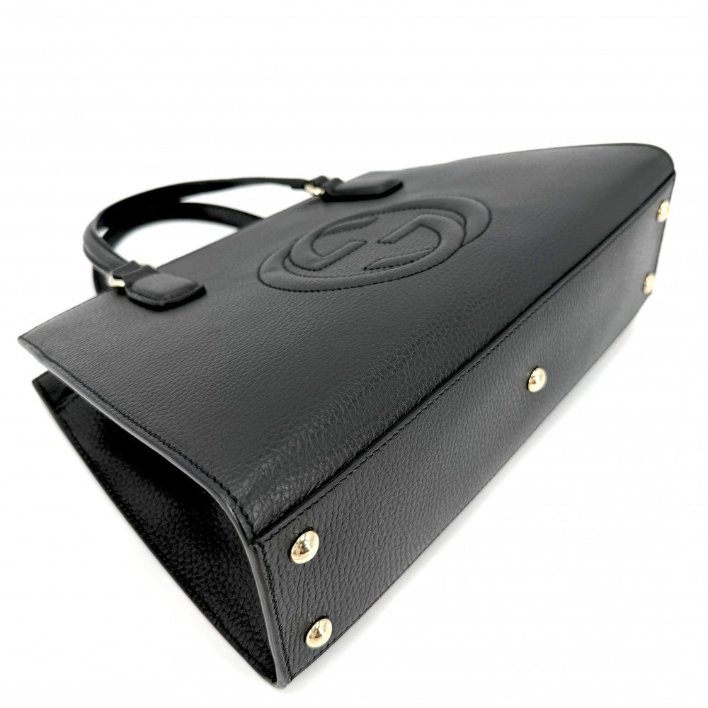 GUCCI グッチ 2WAY ハンドバッグ ショルダーバッグ ソーホー インターロッキングG 431571 レザー ブラック 黒 ゴールド金具 レディース【中古品】