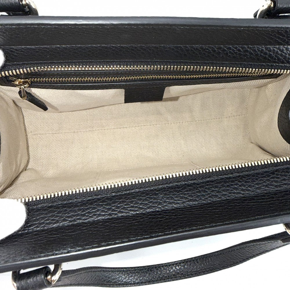 GUCCI グッチ 2WAY ハンドバッグ ショルダーバッグ ソーホー インターロッキングG 431571 レザー ブラック 黒 ゴールド金具 レディース【中古品】