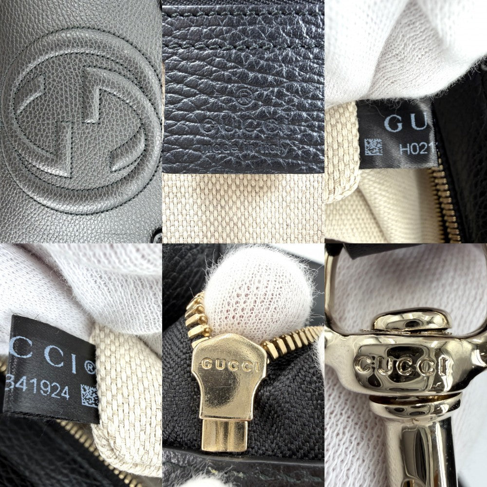 GUCCI グッチ 2WAY ハンドバッグ ショルダーバッグ ソーホー インターロッキングG 431571 レザー ブラック 黒 ゴールド金具 レディース【中古品】