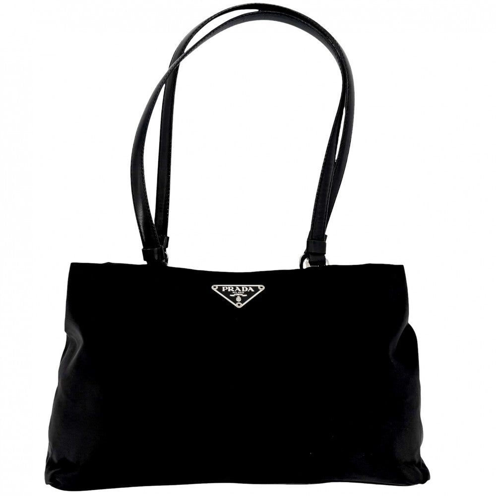 PRADA プラダ ハンドバッグ トライアングルロゴ ミニバッグ B11216 ナイロン ブラック 黒 シルバー金具 レディース【中古品】