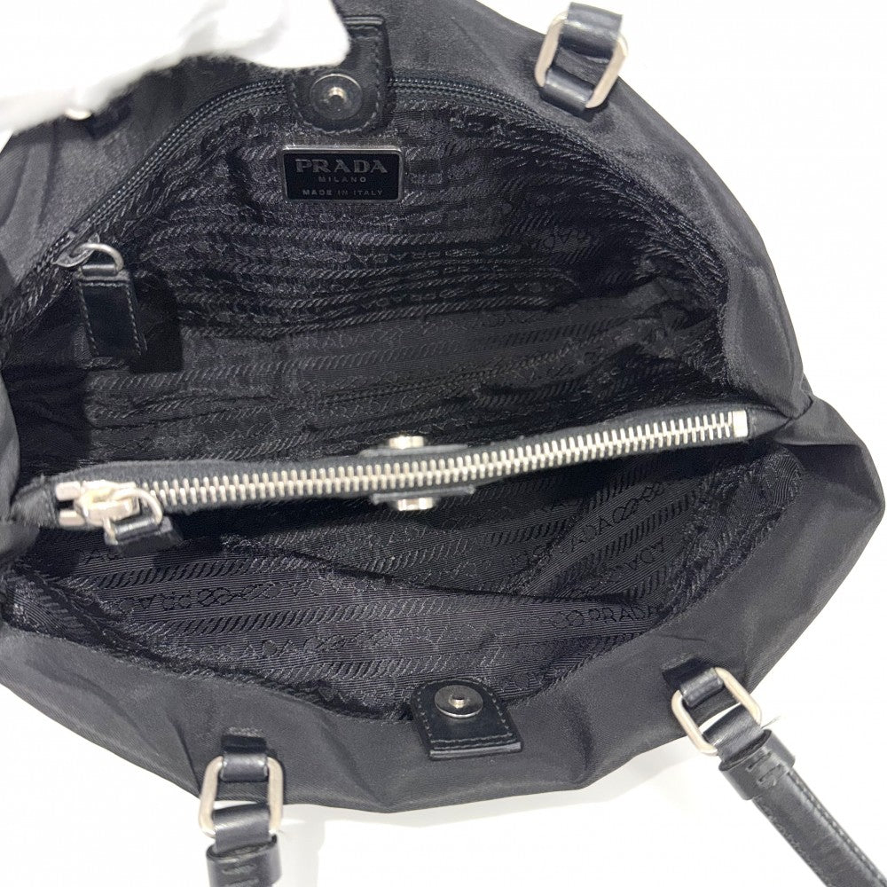 PRADA プラダ ハンドバッグ トライアングルロゴ ミニバッグ B11216 ナイロン ブラック 黒 シルバー金具 レディース【中古品】