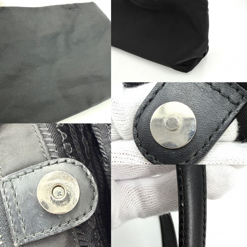 PRADA プラダ ハンドバッグ トライアングルロゴ ミニバッグ B11216 ナイロン ブラック 黒 シルバー金具 レディース【中古品】