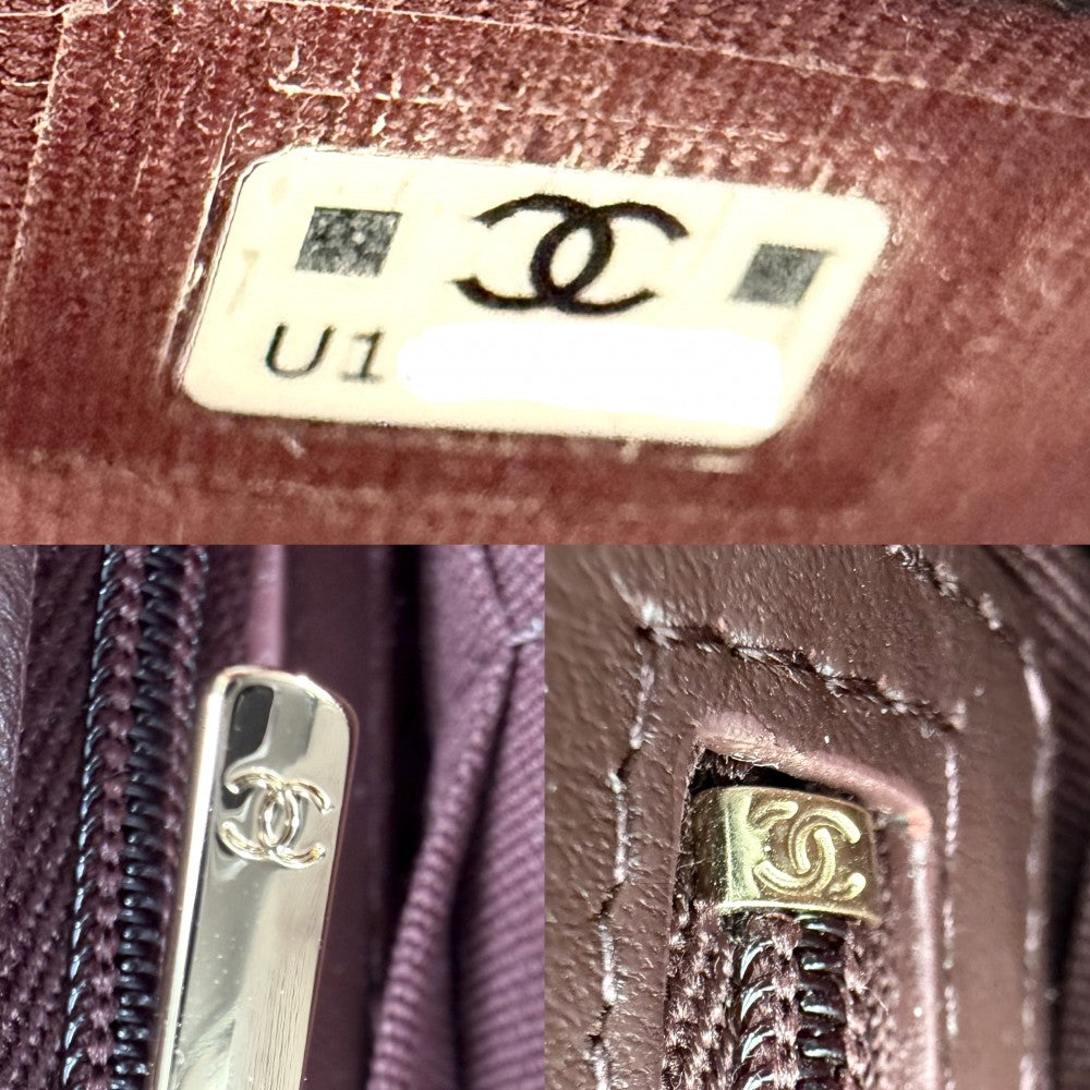 CHANEL シャネル ショルダーバッグ マトラッセ フラップ フォンケース チェーンウォレット ココマーク キャビアスキン ブラック 黒 ゴールド金具 レディース【中古品】
