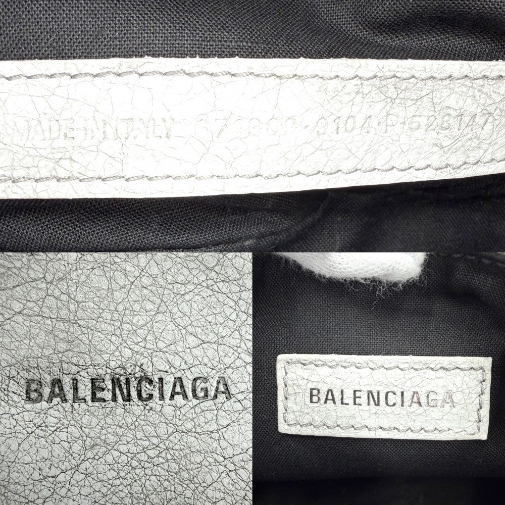 BALENCIAGA バレンシアガ ショルダーバッグ ミラー付き ル・カゴールXS LE CAGOLE 671309 レザー グレー シルバー金具 レディース【中古品】