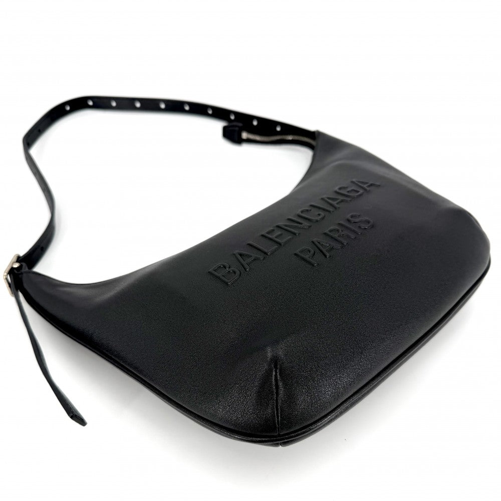 BALENCIAGA バレンシアガ ショルダーバッグ メアリー ケイト MARY KATE 771733 レザー ブラック 黒 シルバー金具 メンズ【中古品】