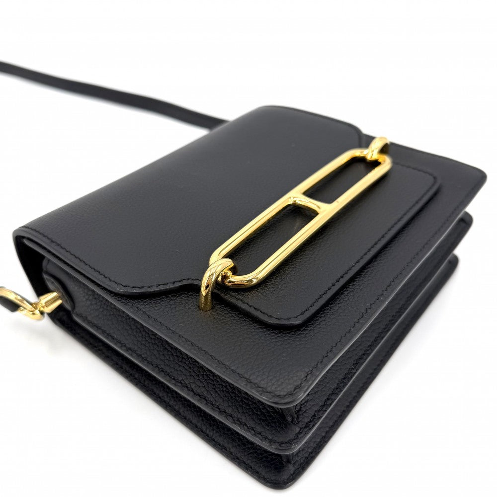 HERMES エルメス ショルダーバッグ サックロウリス　ミニ B刻印 レザー ブラック 黒 ゴールド金具 レディース 2023年【中古品】