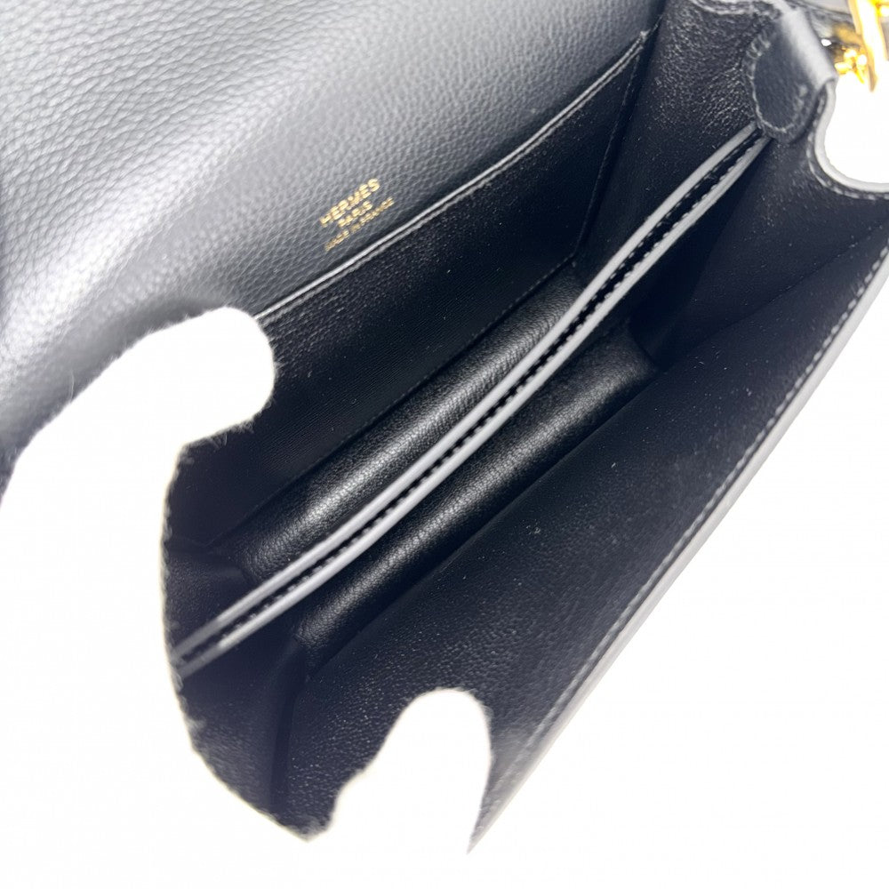 HERMES エルメス ショルダーバッグ サックロウリス　ミニ B刻印 レザー ブラック 黒 ゴールド金具 レディース 2023年【中古品】