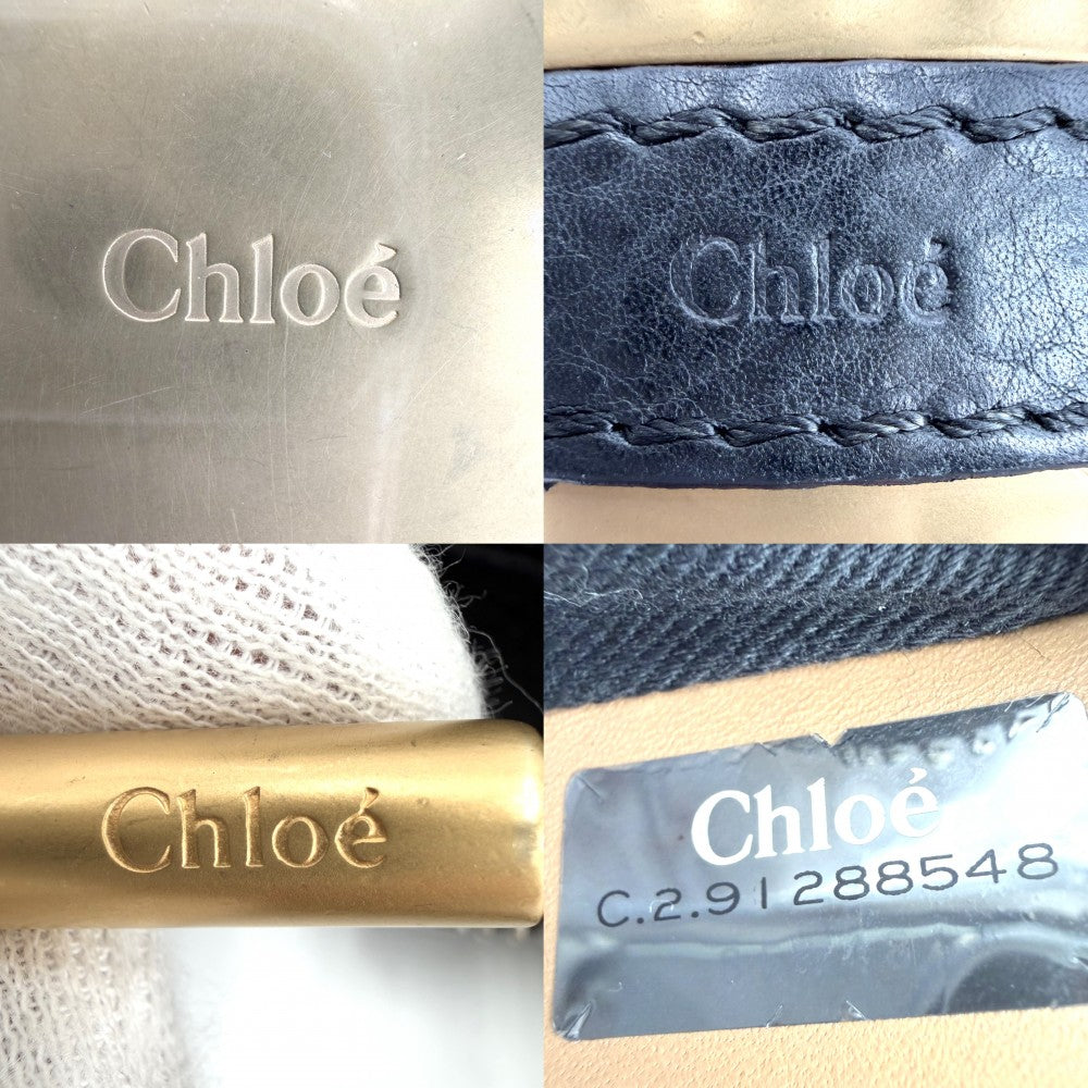 Chloe クロエ ハンドバッグ パディントン かばん 鞄 レザー ブラック 黒 ゴールド×シルバー金具 レディース【中古品】