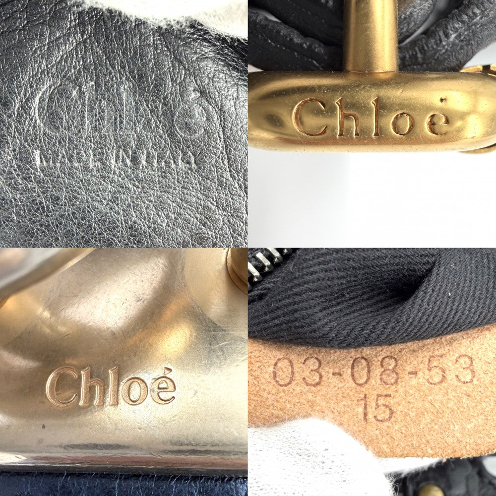 Chloe クロエ ハンドバッグ パディントン かばん 鞄 レザー ブラック 黒 ゴールド×シルバー金具 レディース【中古品】