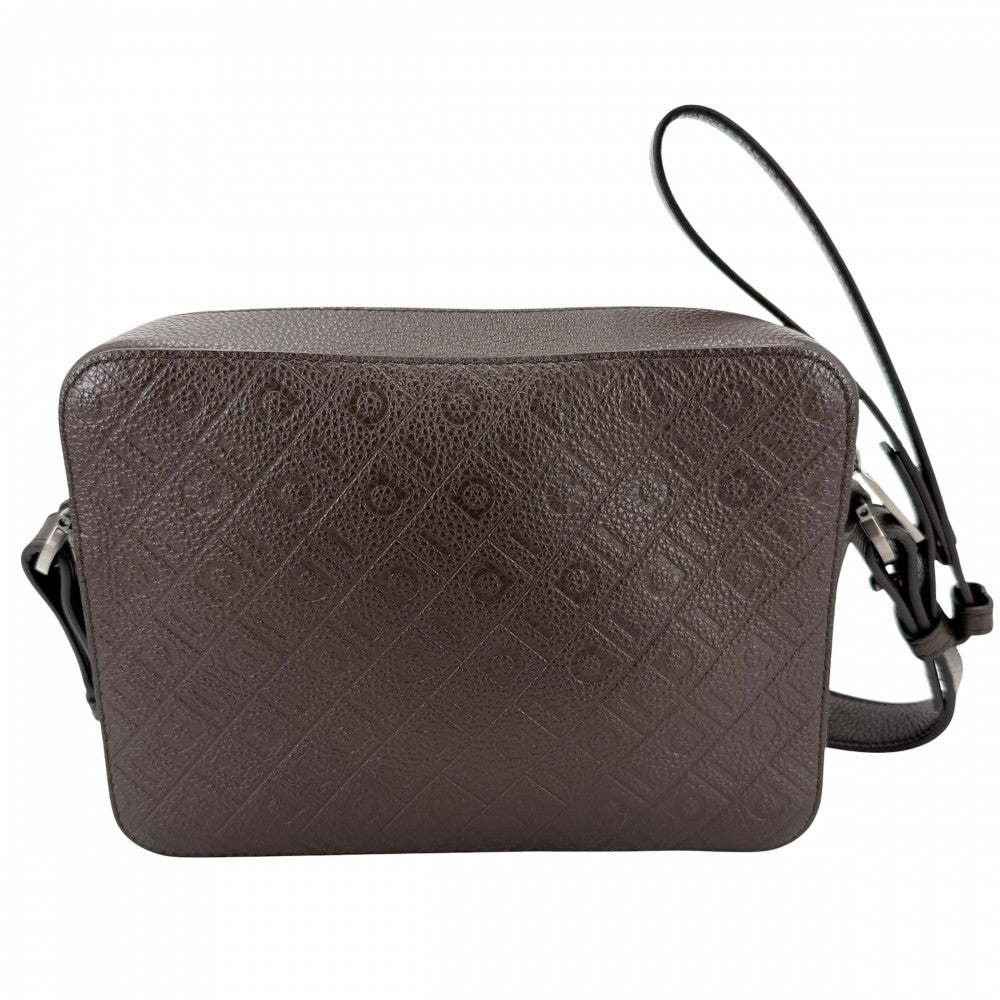 Salvatore Ferragamo サルヴァトーレフェラガモ 2WAY モノグラム ショルダーバッグ クラッチバッグ レザー ブラウン 茶 マットシルバー金具 メンズ【中古品】