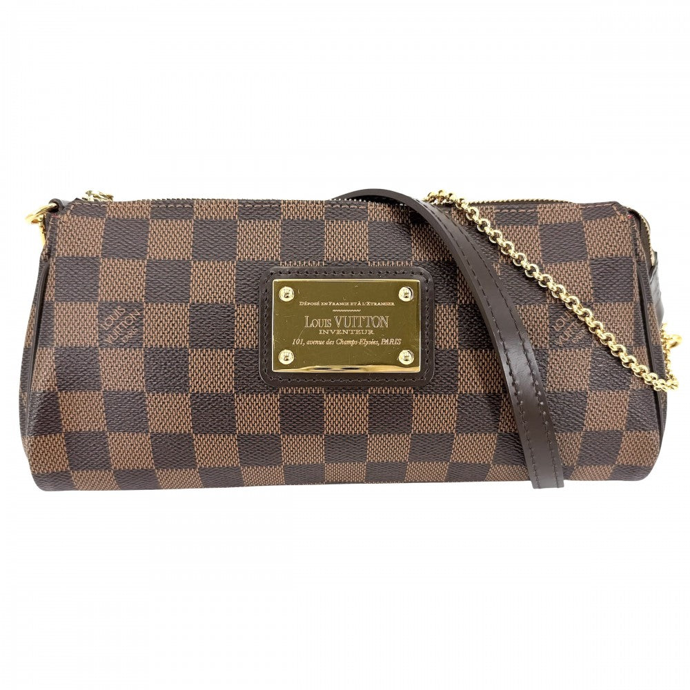 LOUIS VUITTON ルイヴィトン 2WAY ダミエ エヴァ ハンドバッグ ショルダーバッグ 小さめ かばん 鞄 N55213 ブラウン 茶 ゴールド金具 レディース【中古品】