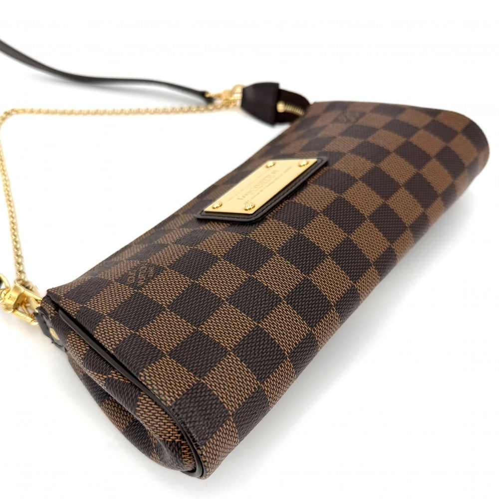 LOUIS VUITTON ルイヴィトン 2WAY ダミエ エヴァ ハンドバッグ ショルダーバッグ 小さめ かばん 鞄 N55213 ブラウン 茶 ゴールド金具 レディース【中古品】