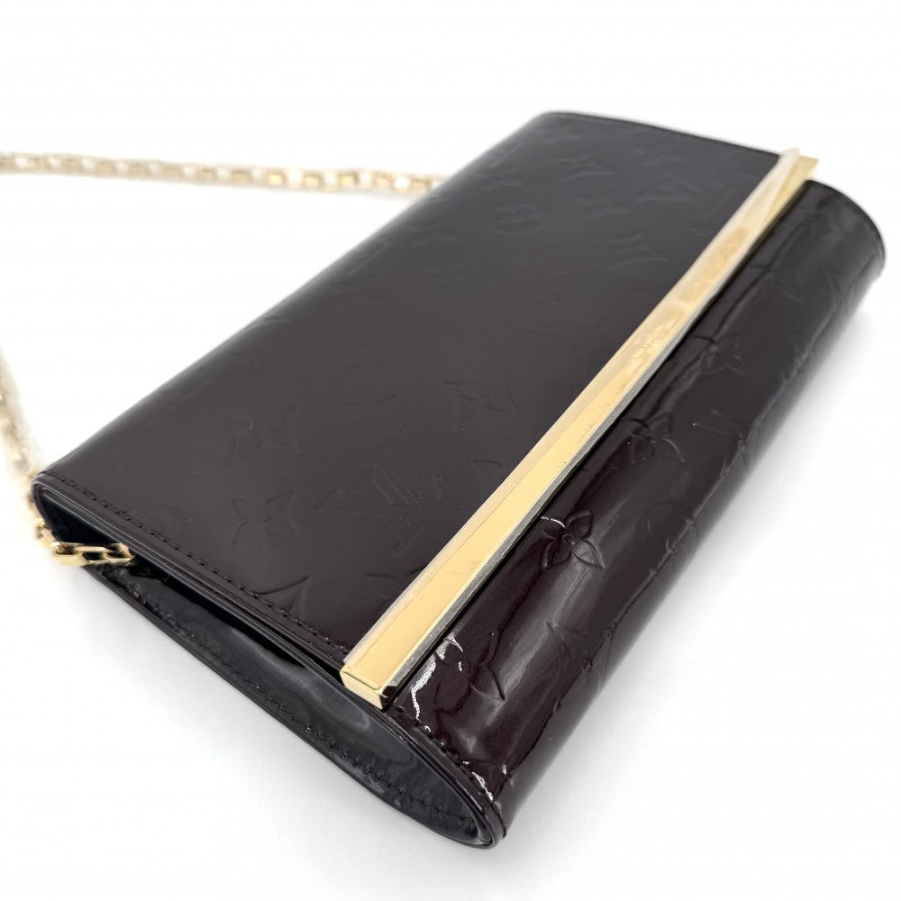 LOUIS VUITTON ルイヴィトン ハンドバッグ モノグラムヴェルニ クラッチアナ クラッチバッグ 財布 パープル 紫 エナメル パテントレザー M90093 アマラント ゴールド金具 レディース【中古品】