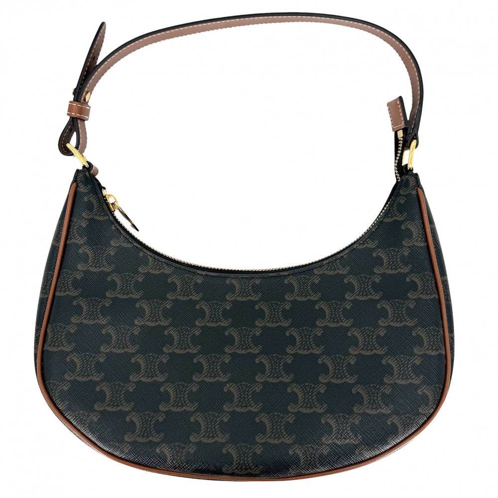 CELINE セリーヌ ショルダーバッグ アヴァバッグ トリオンフ ワンハンドル ハンドバッグ レザー ブラウン 茶 ゴールド金具 レディース【中古品】