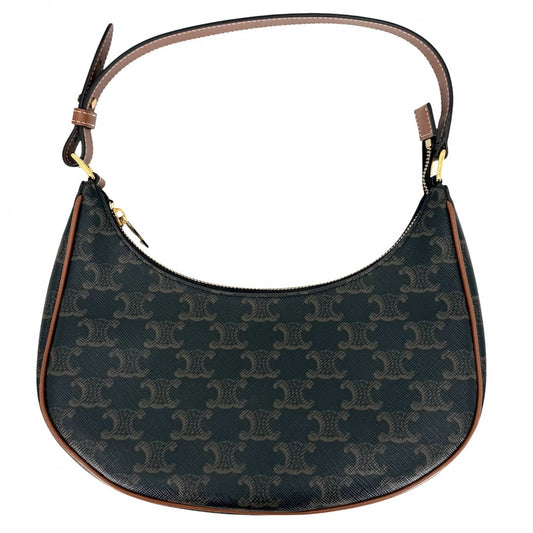 CELINE セリーヌ ショルダーバッグ アヴァバッグ トリオンフ ワンハンドル ハンドバッグ レザー ブラウン 茶 ゴールド金具 レディース【中古品】