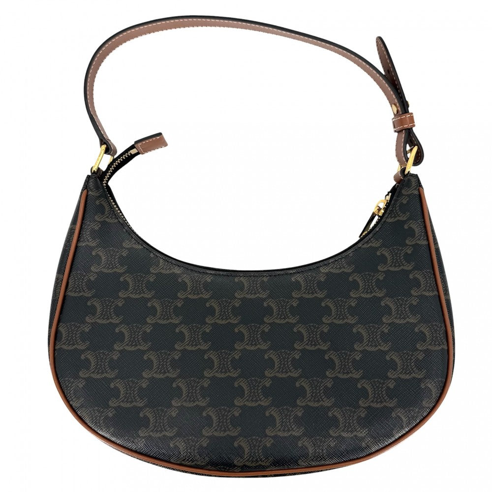 CELINE セリーヌ ショルダーバッグ アヴァバッグ トリオンフ ワンハンドル ハンドバッグ レザー ブラウン 茶 ゴールド金具 レディース【中古品】