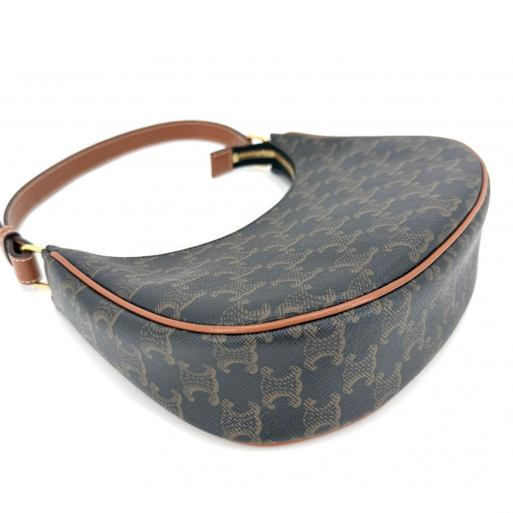 CELINE セリーヌ ショルダーバッグ アヴァバッグ トリオンフ ワンハンドル ハンドバッグ レザー ブラウン 茶 ゴールド金具 レディース【中古品】