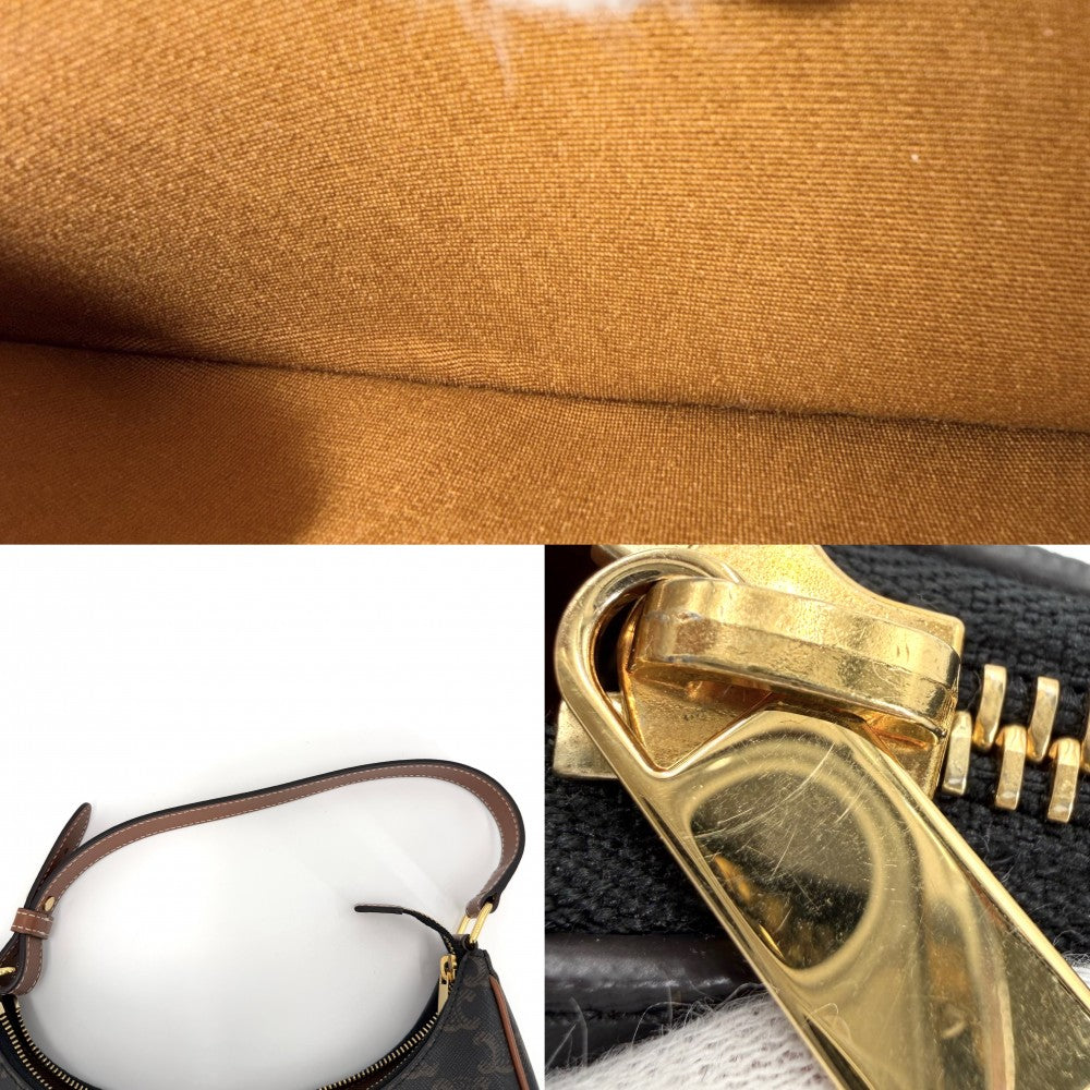 CELINE セリーヌ ショルダーバッグ アヴァバッグ トリオンフ ワンハンドル ハンドバッグ レザー ブラウン 茶 ゴールド金具 レディース【中古品】