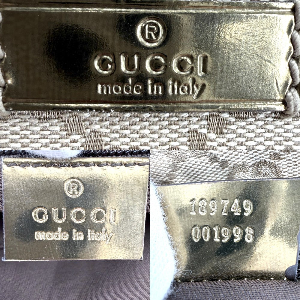 GUCCI グッチ ショルダーバッグ 189749 GGキャンバス ベージュ ゴールド金具 レディース【中古品】