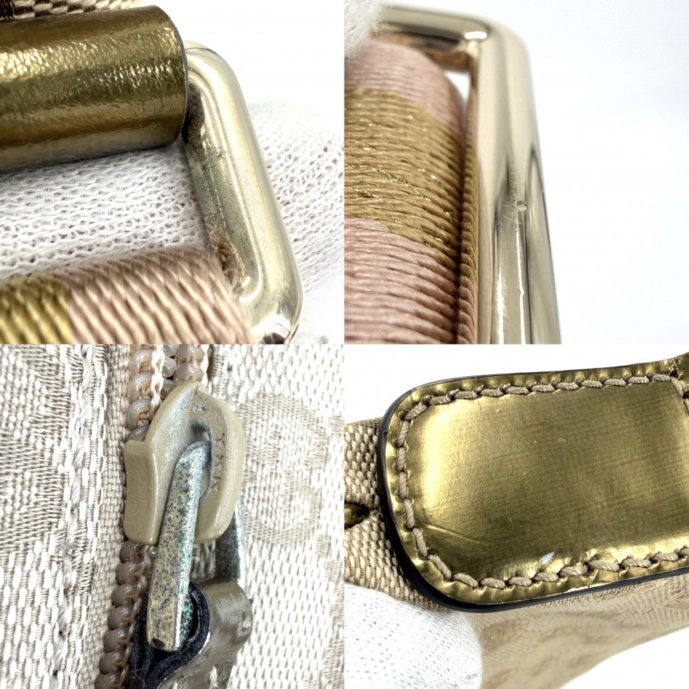 GUCCI グッチ ショルダーバッグ 189749 GGキャンバス ベージュ ゴールド金具 レディース【中古品】
